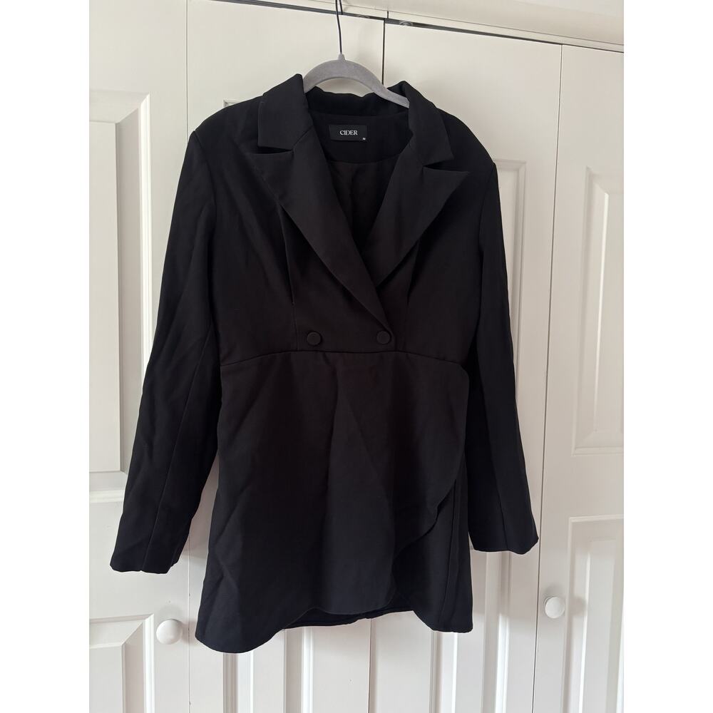 Cider Black Double Button Down Blazer Dress M - Picture 3 of 10